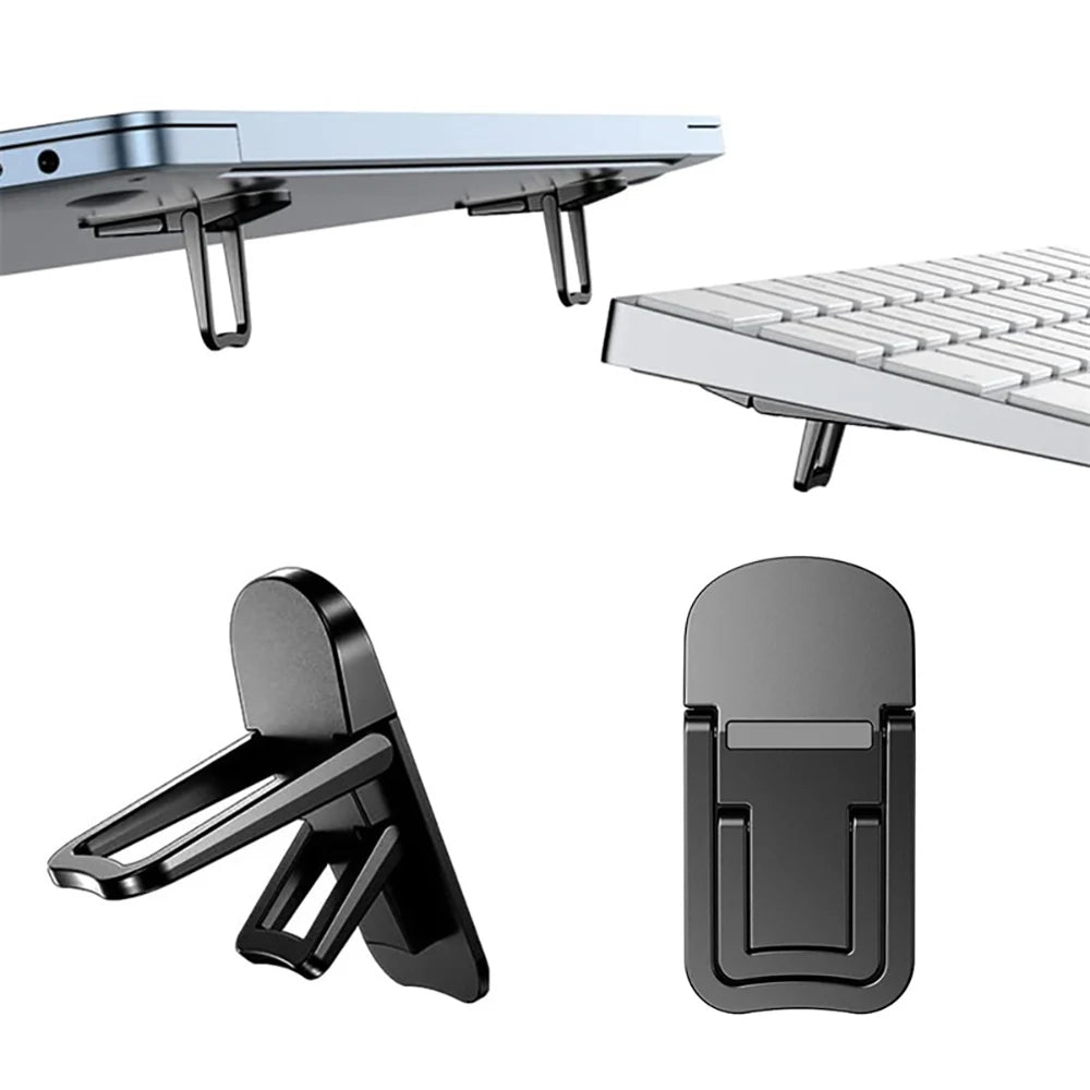 2pcs Mini Foldable Laptop Stand Portable Notebook Keyboard Holder Adjustable Riser Cooling Bracket Universal for Laptop Tablet