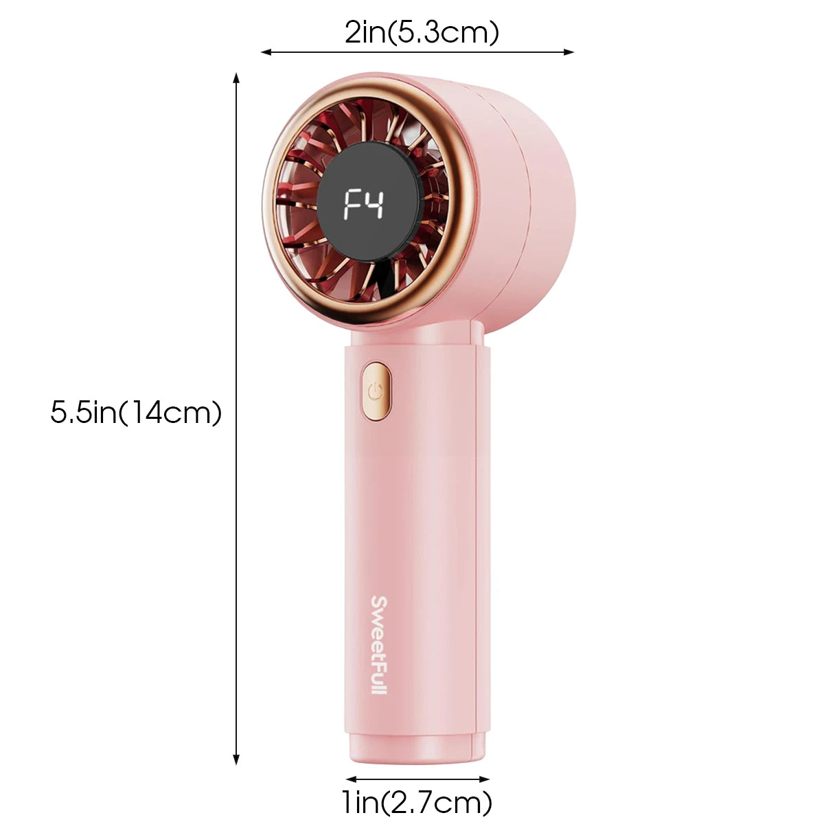 Sleek Handheld Fan Portable Rechargeable Fan 2000mAh 5 Speed Adjustable Modern Design Strong Airflow Personal Cooling Fan