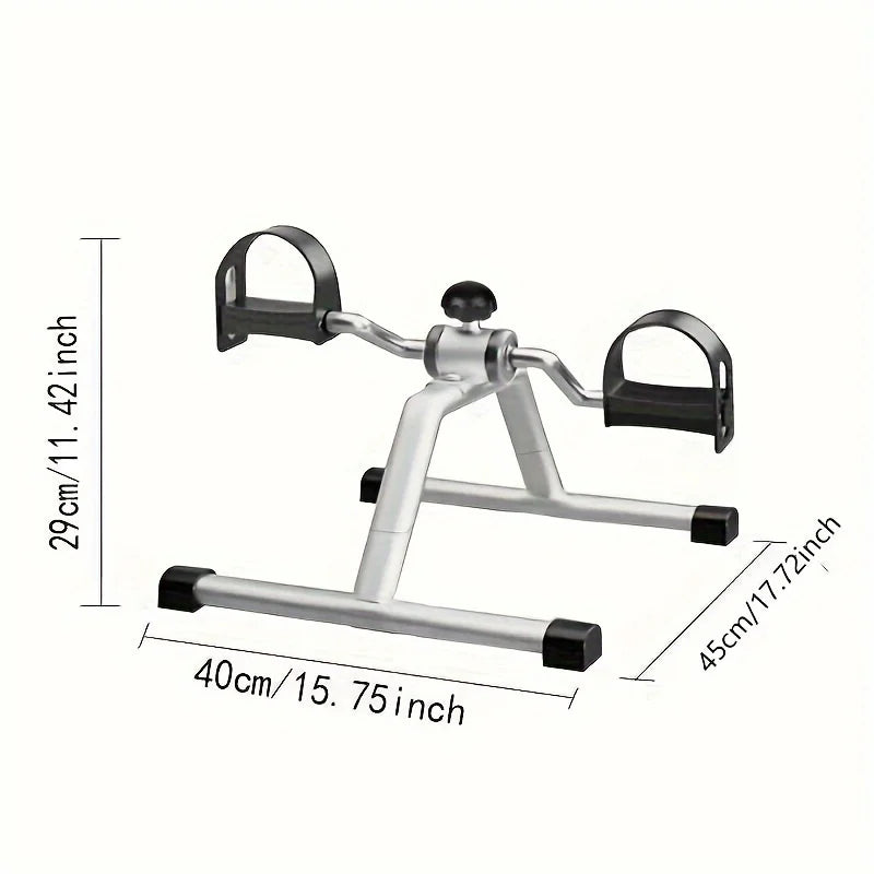 White Pedal Exerciser with Adjustable Pedals, Sturdy Metal Frame for Home Exercise & Rehabilitation