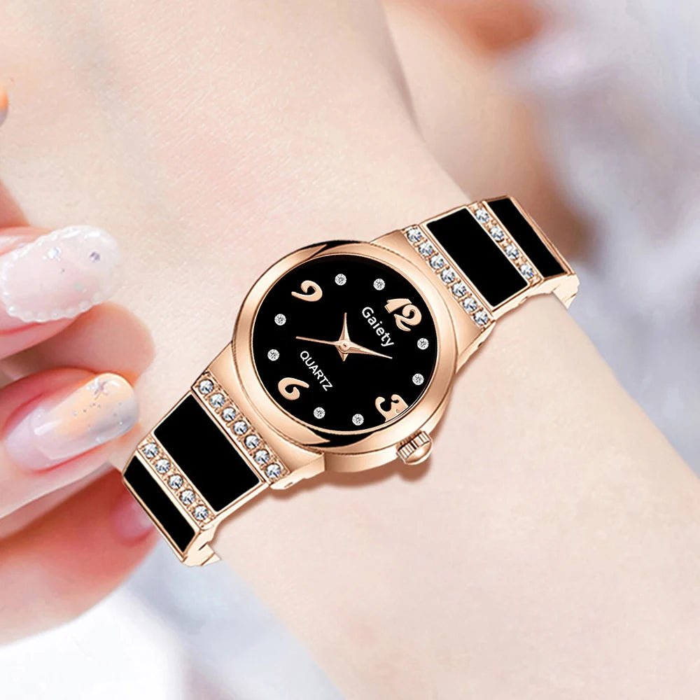 1PCS Trendy Fashion Luxury Digital Scale Circular Dial Women's Quartz Watch Suitable for Daily Clothing Matching Perfect Gift