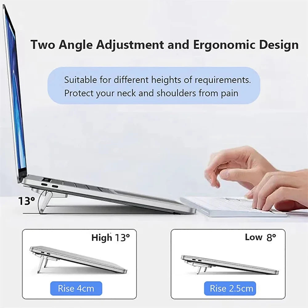 2pcs Mini Foldable Laptop Stand Portable Notebook Keyboard Holder Adjustable Riser Cooling Bracket Universal for Laptop Tablet