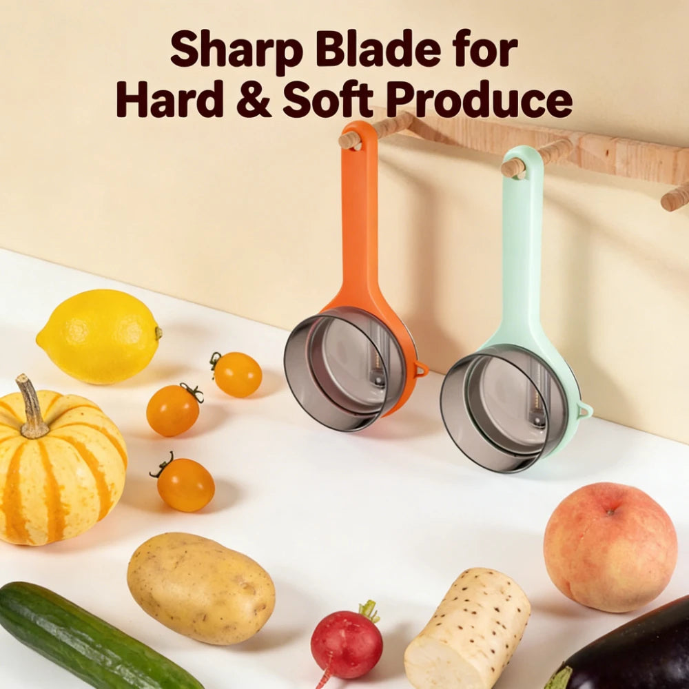 Multi-functional Fruit Vegetable Peeler with Peel Storage No Splashing Hanging Design Easy To Clean Potato Eye Remover Kitchen