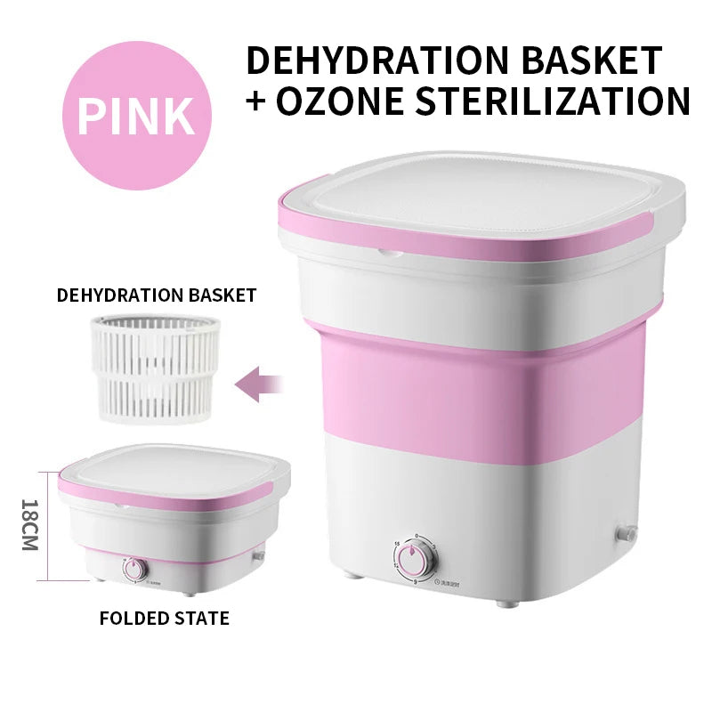 Folding Washing Machine 1.8L Portable Underwear And Underwear Washing Machine Can Be Dehydrated And Ozone Sterilized
