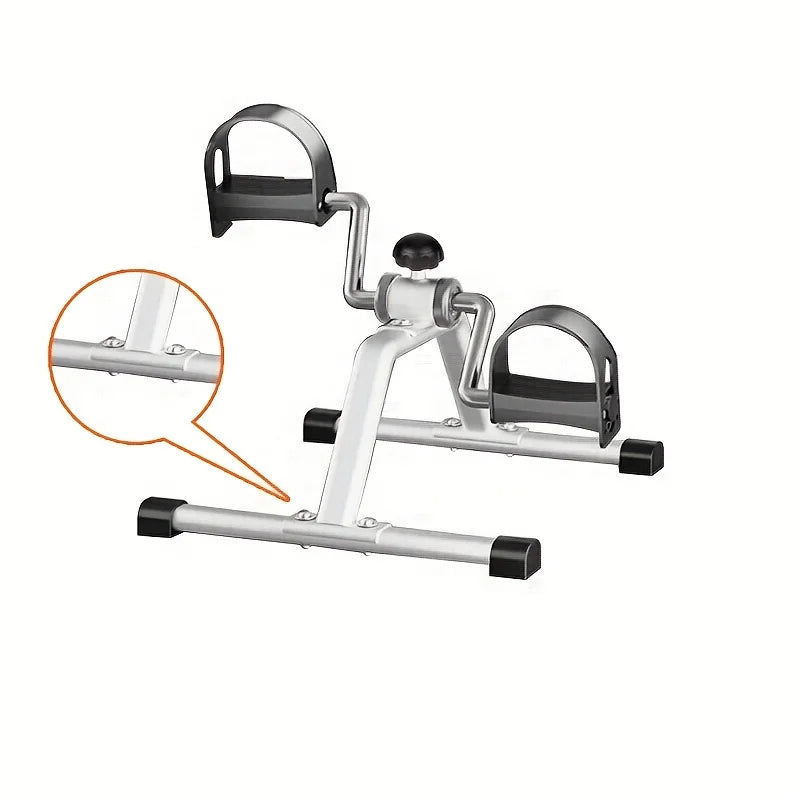 White Pedal Exerciser with Adjustable Pedals, Sturdy Metal Frame for Home Exercise & Rehabilitation