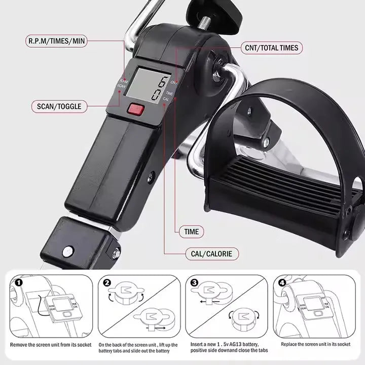 Wholesale Portable Leg Pedal Exerciser with LCD Display, Practical Fitness & Rehabilitation Equipment for Home Gym Training