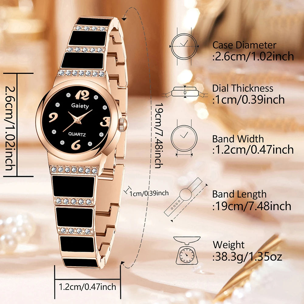 1PCS Trendy Fashion Luxury Digital Scale Circular Dial Women's Quartz Watch Suitable for Daily Clothing Matching Perfect Gift