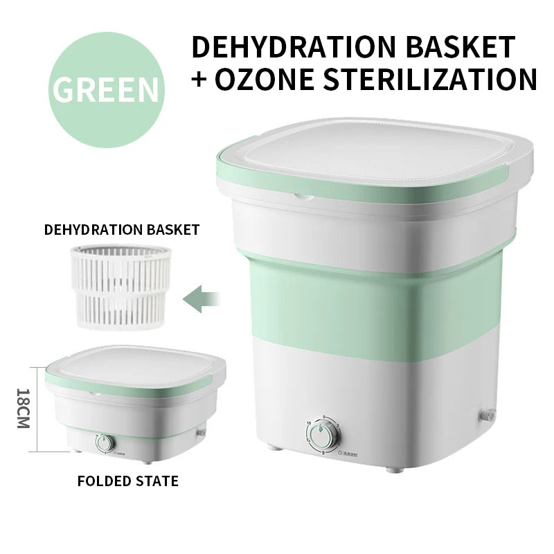 Folding Washing Machine 1.8L Portable Underwear And Underwear Washing Machine Can Be Dehydrated And Ozone Sterilized